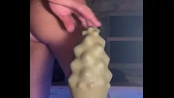 Play Fucking myself with huge dildo then plugging my ass with a conka plug