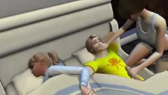 play Blowjob tersembunyi berubah menjadi threesome 3D berlendir